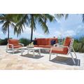 Panama Jack Outdoor Mykonos 5 - Person Outdoor Seating Group w/ Cushions Metal in White | 26 H x 84 W x 34.5 D in | Wayfair PJO-2401-WHT-4PS/SU-725