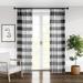 Gracie Oaks Rothana Plaid Room Darkening Pinch Pleat Single Curtain Panel Metal/100% Cotton in Black | 132 H in | Wayfair