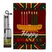 Breeze Decor Happy Kwanzaa 2-Sided Polyester 18.5 x 13 in. Flag set in Black/Red | 18.5 H x 13 W x 1 D in | Wayfair BD-KW-GS-114233-IP-BO-D-US20-BD