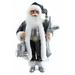 The Holiday Aisle® Avant-Garde Parisian Eiffel Tower Santa Claus Standing Figurine, Faux Fur | 17 H x 9 W x 6 D in | Wayfair