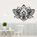 Bungalow Rose Lotus Flower Boho Art Wall Decal Vinyl in Gray/Black | 42 H x 56 W in | Wayfair 164543549A494C7FB64310BCA1606252