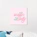 The Holiday Aisle® Holiday & Seasonal Jolly Pastel Holidays - Wrapped Canvas Textual Art Print Canvas in Green/Pink | 20 H x 20 W x 0.8 D in | Wayfair