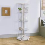 Latitude Run® Agda Curio Cabinet Wood/Glass in Black/Brown/Gray | 63.5 H x 24 W x 24 D in | Wayfair 1332D4482E9544C7A8553E58111EFAA0