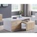 Orren Ellis Aicke Solid Coffee Table w/ Storage Wood in Brown/White | Wayfair D4F9065CD0FB44378573A6BA93B2D2F8