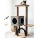 Brown/Gray 3-Level Elevate Cubic Cat Tree, 19" L X 19" W X 42" H, 29 LBS, Brown / Grey