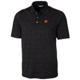 Men's Cutter & Buck Black Clemson Tigers Big Tall Advantage Space Dye Polo