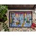 The Holiday Aisle® Chessa Corgi Log Reindeer Race Christmas Non-Slip Outdoor Door Mat Rubber in White | 24 W x 36 D in | Wayfair