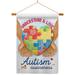 Breeze Decor Understand Autism Awareness 2-Sided Polyester 40 x 28 in. Flag Set in Brown/Gray | 40 H x 28 W x 1 D in | Wayfair