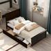 Red Barrel Studio® Berenger Twin Solid Wood Storage Platform Bed Wood in Brown/Green, Size 41.3 H x 42.7 W x 76.0 D in | Wayfair