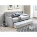 Greyleigh™ Brecken Twin Solid Wood Daybed w/ Trundle Upholstered/Microfiber/Microsuede in Gray | 43 H x 43 W x 82 D in | Wayfair