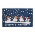 The Holiday Aisle® Amberlin Seasons Greetings 30 in. x 18 in. Outdoor Door Mat Coir | Rectangle 18"W x 30"L | Wayfair