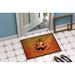 The Holiday Aisle® Vig October Pumpkin Halloween Non-Slip Indoor Door Mat Synthetics | 18 W x 27 D in | Wayfair A42A231500DF4E60AF989791FC9A8D43