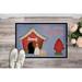 Winston Porter Jerimy Dog House Papillon Non-Slip Outdoor Door Mat Rubber in Red/Indigo/Brown | 18 W x 27 D in | Wayfair