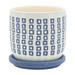 Dakota Fields 5" Planter, Blue & White Tiny Square Design, Indoor/Outdoor Planter w/ Saucer - Use for Succulent Pot, Plants | Wayfair