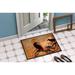 The Holiday Aisle® Haddie Beware of the Crows Halloween Non-Slip Indoor Door Mat Synthetics | Rectangle 1'6" x 2'3" | Wayfair