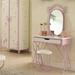 Harriet Bee Tsavag Vanity Set w/ Stool & Mirror Wood in Brown/White | 30 H x 32 W x 16 D in | Wayfair 8A8E281045C442019A0B5F6E847A81DF