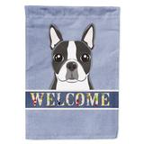 Winston Porter Welcome 2-Sided Polyester Flag Metal in Indigo | 40 H x 28 W in | Wayfair AC859275373B403B92D8B95B22031C8A