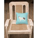 Winston Porter Bull Terrier Indoor/Outdoor Throw Pillow Polyester/Polyfill blend in Blue | 14 H x 14 W x 3 D in | Wayfair