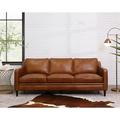 Sand & Stable™ Ashtabula Genuine Leather Square Arm Sofa in Brown | 32.68 H x 82.48 W x 36.22 D in | Wayfair 31373A89181141A58F3BFA6B51847756