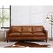 Sand & Stable™ Ashtabula Genuine Leather Square Arm Sofa in Brown | 32.68 H x 82.48 W x 36.22 D in | Wayfair 31373A89181141A58F3BFA6B51847756