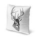 Loon Peak® Goodner Deer Bust Square Pillow Cover & Insert Eco-Fill/Polyester in White/Black | 24 H x 24 W x 6 D in | Wayfair