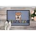 Winston Porter Treynor Shiba Inu Welcome Non-Slip Outdoor Door Mat Synthetics in White | 24 W x 36 D in | Wayfair 96A65DA7F27742A4A7B2EC3038141D87