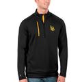 Men's Antigua Black/Gold Cal State Long Beach The Generation Half-Zip Pullover Jacket