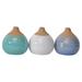 " Glazed Bud Vases, Blue/Turq/White - Sagebrook Home 12681-01"