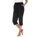 Plus Size Women's Knit Sleep Capri by Dreams & Co. in Black (Size 2X) Pajamas