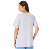 Plus Size Women's Sleep Tee by Dreams & Co. in Heather Grey (Size L) Pajama Top