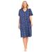 Plus Size Women's Print Sleepshirt by Dreams & Co. in Evening Blue Flowers (Size 5X/6X) Nightgown