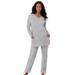 Plus Size Women's 2-Piece Lounge Set by Dreams & Co. in Heather Grey (Size 3X) Pajamas