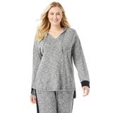 Plus Size Women's Hooded Marled Jersey Top by Dreams & Co. in Heather Charcoal Marled (Size 38/40)