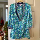 Lilly Pulitzer Tops | Lilly Pulitzer Beaded Neck Tunic Top | Color: Blue/Green | Size: 6