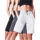 Women's Plus Athletic Shorts Casual Walking Shorts Activewear,3054, 3 Pairs,Black,Grey,White,Large