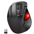 Elecom EX-G Left-Handed Trackball Mouse, 2.4GHz Wireless, Thumb Control, 6-Button Function, Ergonomic Design, Red Ball, Windows11, macOS (M-XT4DRBK-G)