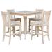 Rosalind Wheeler Durden 5 - Piece Counter Height Solid Wood Dining Set Wood in Brown/White | 35.9 H in | Wayfair 23F3EE9290D7460694B6154E1D2C94BF