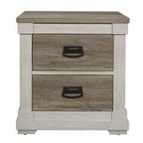 Rosecliff Heights Walley 2 - Drawer Nightstand in White Wood in Brown/White | 24.5 H x 23.5 W x 15.75 D in | Wayfair