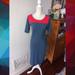 Lularoe Dresses | Lularoe Julia Color Block Dress - Nwt | Color: Blue/Red | Size: M