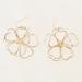 Anthropologie Jewelry | Heart Flowers Gold Tone Earrings New | Color: Gold | Size: Os