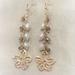 Anthropologie Jewelry | Daisy Flowers Earls Crystals Tassels Earrings New | Color: Gold/Gray | Size: Os