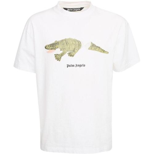 Palm Angels T-Shirt mit Krokodil-Print