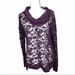 Anthropologie Tops | Anthro Lilka Lace Cowl Neck Embroidered Cuff Nwt L | Color: Purple | Size: L