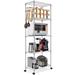 Rebrilliant Reasor 71" H x 24" W x 14" D 5 Shelves Shelving Unit w/ Wheels, Leveling Feet, Side Hooks Wire/ in Gray | Wayfair