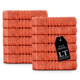 Lavish Touch 12 Piece Egyptian-Quality Cotton Washcloth Towel Set Terry Cloth in Red/Orange | Wayfair 2325
