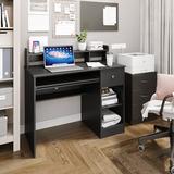 Latitude Run® Clady Desk Wood in Black | 38.98 H x 42.13 W x 20.08 D in | Wayfair 92F5B3985CC04491AC373FA33AC99DF4