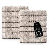 Lavish Touch 12 Piece Egyptian-Quality Cotton Washcloth Towel Set Terry Cloth in Pink/White/Brown | Wayfair 2323