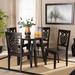 Baxton Studio Mina Modern Transitional Dark Brown Finished Wood 5-PC Dining Set - Wholesale Interiors Mina-Dark Brown-5PC Dining Set