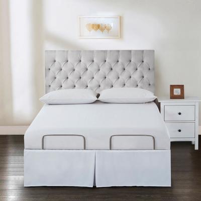 Bed Maker's Adjustable Bed Wrap-Around 15"" Tailored Bedskirt by Levinsohn Textiles in White (Size FULL)