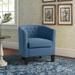 Barrel Chair - Red Barrel Studio® 73Cm Wide Tufted Barrel Chair Linen/Fabric in Blue | 29.53 H x 28.74 W x 26.37 D in | Wayfair